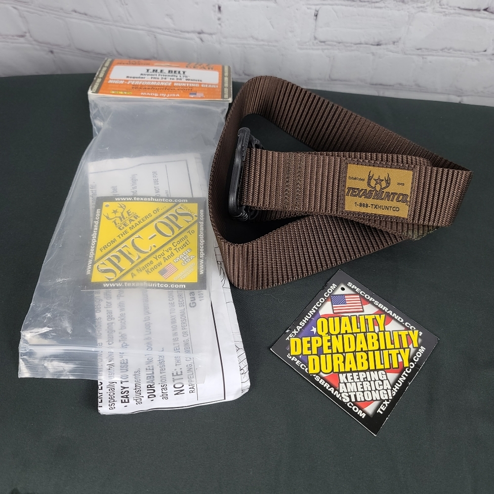 T.H.E  Belt. REG Fits 24" to 36" in Brown.